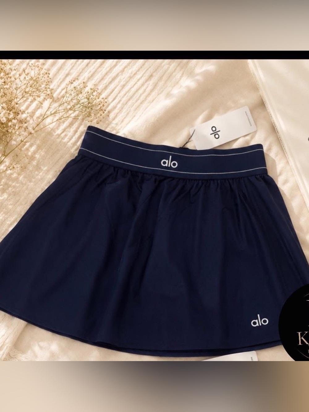 ALO Yoga Navy Athletic Skort with Branded Waistband